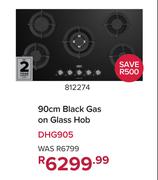 Defy 90cm Black Gas On Glass Hob DHG905 812274