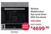 Defy Slimline Multifunction Ete Level Oven With Fan Assist 833308
