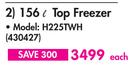 Hisense 156L Top Freezer / Fridge - H225TWH