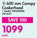 Hisense 600mm Canopy Cookerhood - HHO60PABL