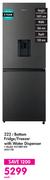 Hisense 222L Bottom Fridge / Freezer with Water Dispenser - H310BIT-WD