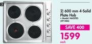 Hisense 600mm 4 Solid Plate Hob - H60STES