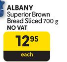 Albany Superior Brown Bread Sliced-700g Each