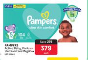 Pampers Active Baby, Pants Or Premium Care Mega Box (All Sizes)-Each