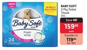 Baby Soft 2 Ply Toilet Tissue-24's Each