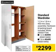 Home & Kitchen Standard Wardrobe With Hardware & Backing Board 1.2m 850013492
