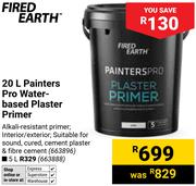 Fired Earth Painters Pro Water-Based Plaster Primer 663896-20Ltr