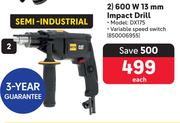 CAT 600W 13mm Impact Drill DX175-Each