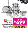 Tissolli 15-Piece Stainless Steel Cookware Set 725339-Per Set