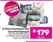3 Piece Comforter Set Assorted Designs-Per Set