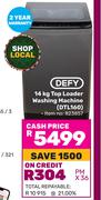 Defy 14Kg Top Loader Washing Machine DTL160