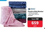 Sesli Pandora Mink Blanket-Each