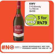 KWV 3 Yo Brandy-For 3 x 750ml
