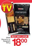 Spar Macaroni Or Spaghetti-2 x 500g