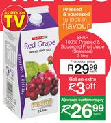 Spar 100% Pressed & Squeezed Fruit Juice (Selected)-2Ltr Each