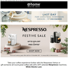 @Home : Nespresso Sale (Request Valid Dates From Retailer)