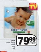 Spar Toilet Tissue Rolls 2 Ply-18's Per Pack