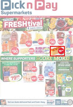 Pick n Pay Eastern Cape : Fresh Specials (15 August - 18 August 2024), page 1