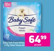Baby Soft Fresh White 2 Ply Toilet Tissue-9s Per Pack