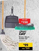 Clean Day Broom, Mop & Dustbin Set 850018129