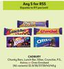 Cadbury Chunky Bars, Lunch Bar, 5 Star, Crunchie(All Variants)-For Any 5 x 32.9/36/37/39/40/48g