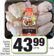 Country Range Fresh Chicken 12 Piece Braai Pack-Per Kg