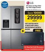 LG 611L Door In Door Side By Side By Side Fridge/Freezer GC-J257SLSS
