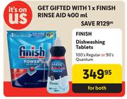 Finish Rinse Aid 400ml And Finish Dishwashing Tablets-Both For