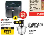 Milex 8L Digital Air Fryer MOA001 Free Milex 2L Food Processor