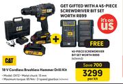 CAT 18V Cordless Brushless Hammer Drill Kit DX12-Per Kit