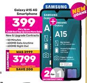  Samsung Galaxy A15 4G Smartphone-On 1.2GB Red Top Up Core More Data