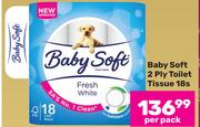 Baby Soft 2 Ply Toilet Tissue-18s Per Pack