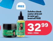 Sofnfree Black Castor Oil Braid & Twist Gel + Free Braid Oil-125ml + 100ml