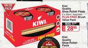 Kiwi Quality Shoe Polish Paste Assorted 2 x 50ml + Brush Value Pack-Per Pack
