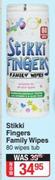 Stikki Fingers Family Wipes-80 Wipes Tub