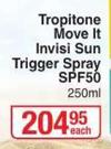 Tropitone Move It Invisi Sun Trigger Spray (SPF50)-250ml Each