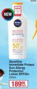 Nivea Sensitive Immediate Protect Sun Allergy Protection Lotion (SPF50+)-200ml Each
