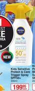 Nivea Kids Sensitive Protect & Care Trigger Spray (SPF50+)-300ml Each