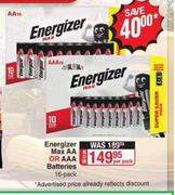 Energizer Max AA Or AAA Batteries-16 Per Pack
