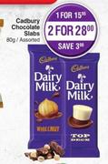 Cadbury Chocolate Slabs Assorted-For 2 x 80g 