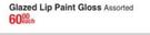 L.A.Girl Glazed Lip Paint Gloss Assorted-Each