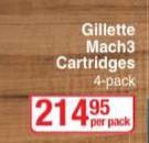 Gillette Mach3 Cartridges-4 Per Pack