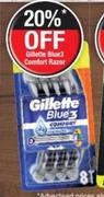 Gillette Blue3 Comfort Disposable Razor-8 Per Pack