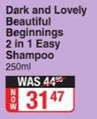 Dark & Lovely Beautiful Beginnings 2 In 1 Easy Shampoo-250ml
