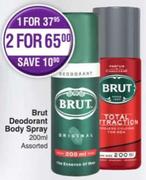 Brut Deodorant Body Spray Assorted-For 2 x 200ml