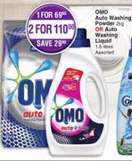 Omo Auto Washing Powder 2Kg Or Auto Washing Liquid 1.5L Assorted-For 1