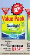 Sunlight 5 In 1 Dishwashing Tablets Value Pack 56 Tablets