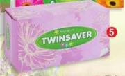 Twinsaver 3 Ply Facial Tissues 120 Pack Assorted-Per Pack