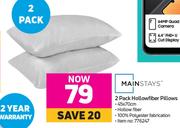 Mainstays 2 Pack Hollowfibre Pillows-45 x 70cm