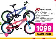 Raleigh 16" Or 20" Enduro Boys Or Girls Mountain Bike-Each